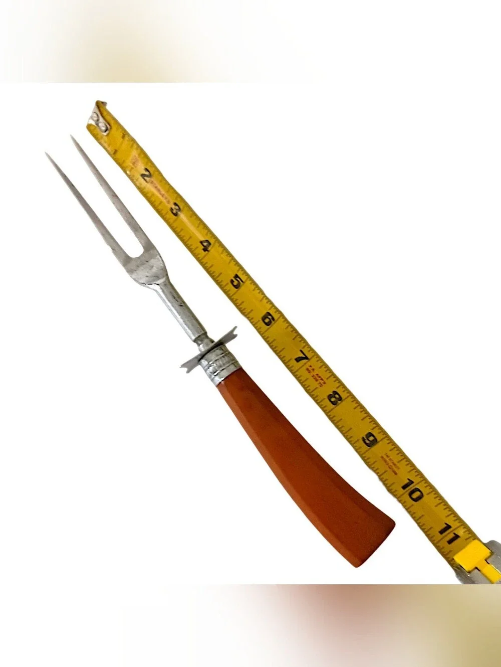 Vtg Bakelite Meat Serving Carving Fork Butterscotch Catalin Handle 2 Prong MCM
